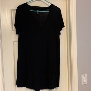 Black v-neck tshirt dress